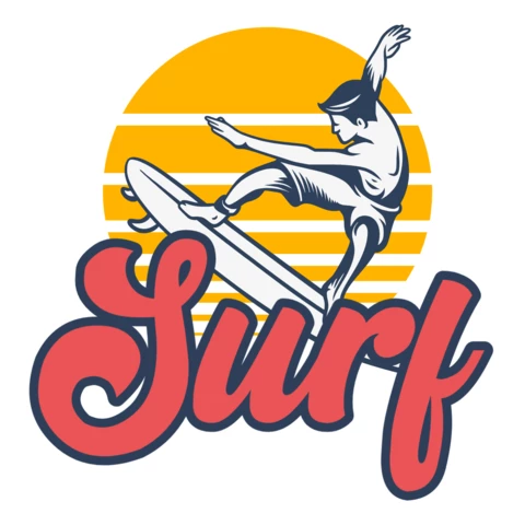 Citation de surf typographie modèle de logo