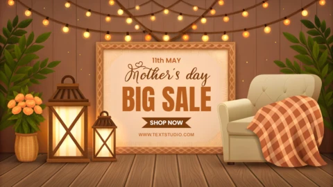 Cozy Mother's Day Sale Template Design with Rustic Charm