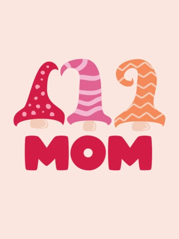 Diseño de plantilla de camiseta de gnomos para el Día de la Madre