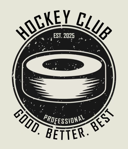 Vintage Hockey Club Logo Design Template