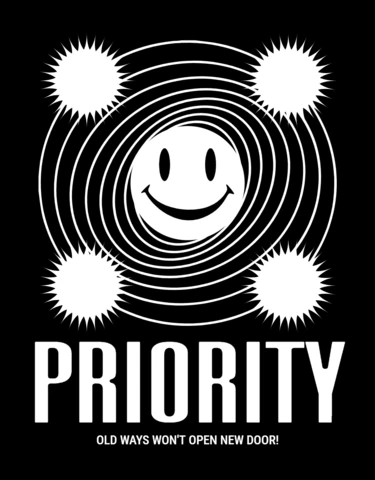 Modèle de conception prioritaire avec un visage souriant pour des affiches motivationnelles