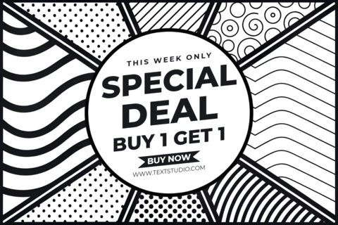 Bold Black and White Promotional Template for Special Deal Flyer Design