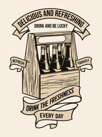 Drink The Freshness Beer T-Shirt Design Template