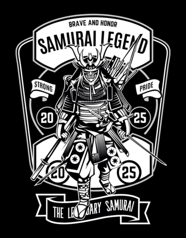 Samurai legende t-shirt design vorlage
