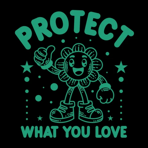 Protege lo que amas opciones sostenibles para un planeta más saludable plantilla de diseño de camiseta