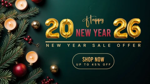 Christmas Festive Charm for 2026 New Year Sale Card Template