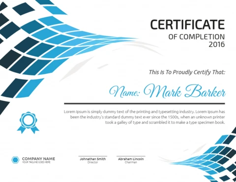 Abstract Modern Professional Corporate Certificate Post Design Template
