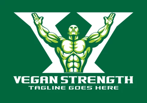 Designvorlage für das Logo „Vegan Strength“.