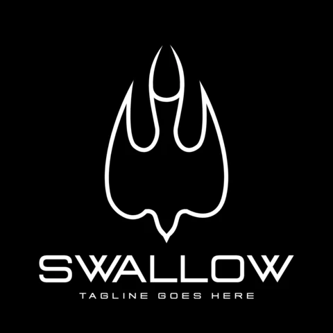 Black Swallow Logo Design Template