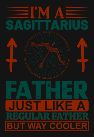 Soy un padre sagitario signo del zodiaco plantilla de diseño de camiseta