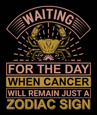 Zodiac Cancer Crab and Empowering Quote T-Shirt Design Template