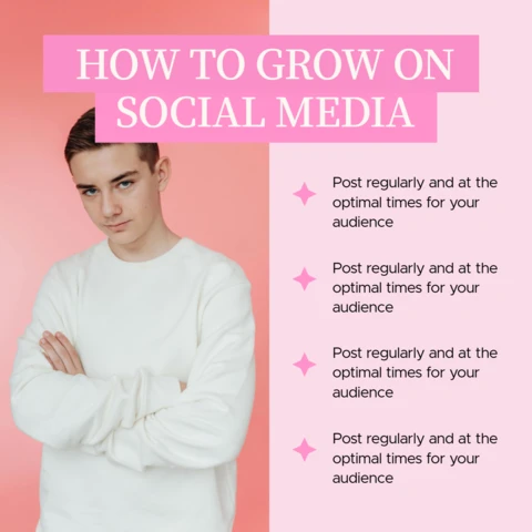 Social Media Growth Tips Instagram Post Design Template