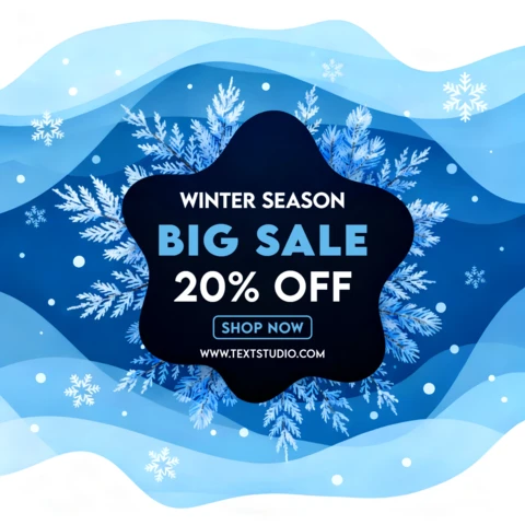 Winter Sale Promotional Template with Snowflakes Design for Flyers