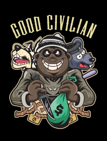 Cartoon Style Good Civilian Design Template for T-Shirt Printing