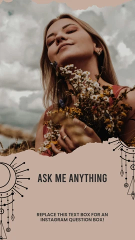 Boho chic instagram story template interaktywna sesja z ilustracją liniową