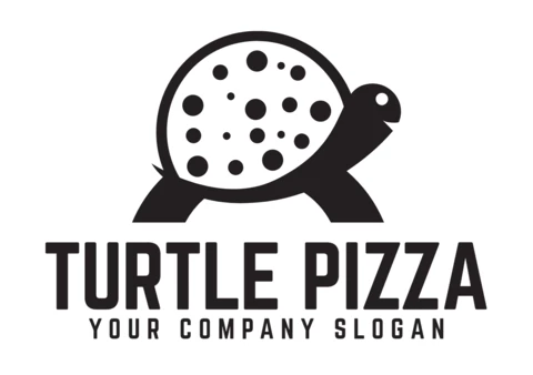 Modello di progettazione del logo della pizza tartaruga