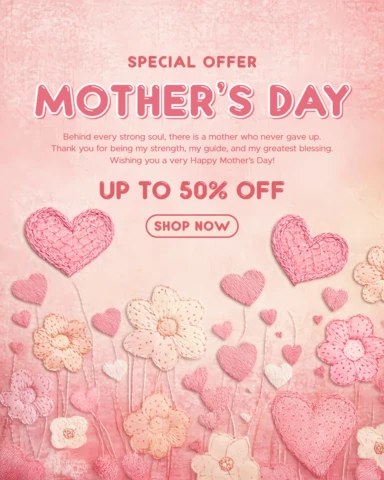 Floral Crochet Design Template for Mother's Day Promotions