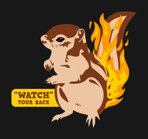 Watch Your Back Squirrel T-Shirt Design Template