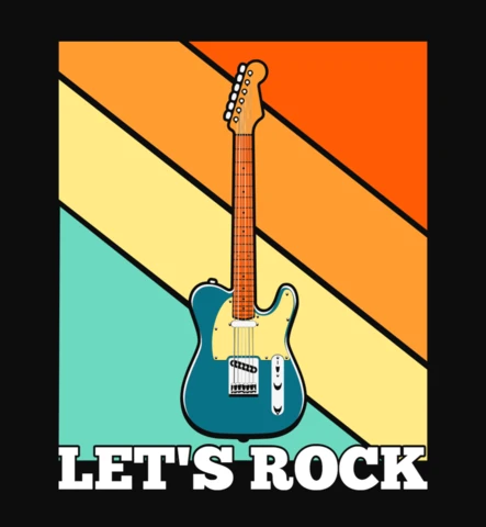 Let's Rock Music T-Shirt Design Template