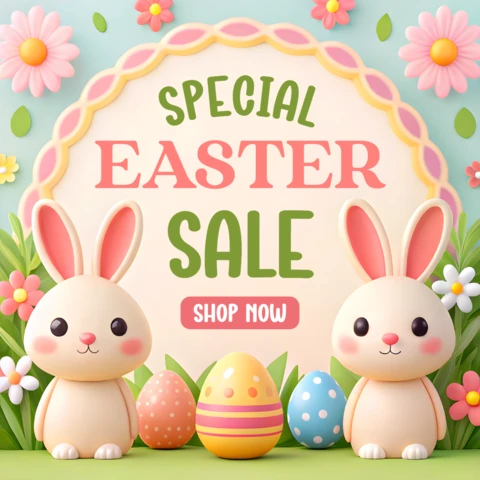 Whimsical Easter Sale Design Template for Festive Promotions