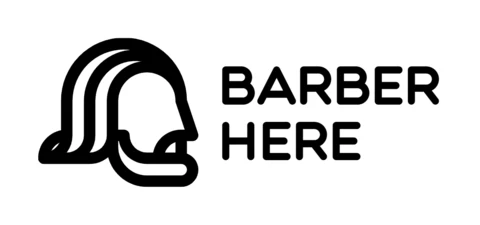 Modelo de design de logotipo de barbearia preto