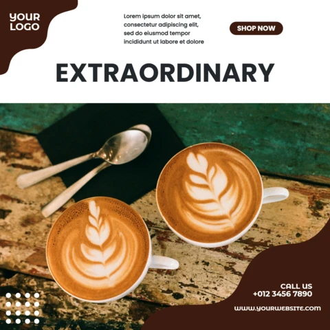 Extraordinary Coffee Instagram Post Design Template