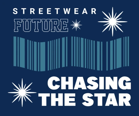 Plantilla de diseño futuro de streetwear para ropa con gráficos de estrellas