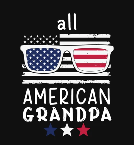 American Grandpa 4th Of July T-Shirt Design Template