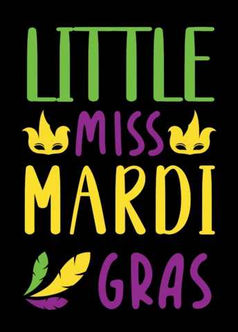 Playful Mardi Gras Design Template with Colorful Typography and Festive Elements