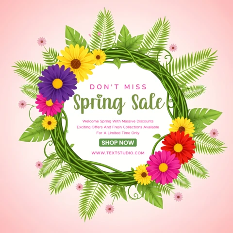 Modèle de conception de vente florale de printemps pour affiches promotionnelles