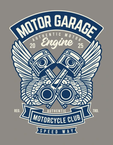 Motor Garage T-shirt Design Template