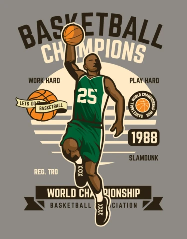 Basketball Champions T-Shirt Design Template