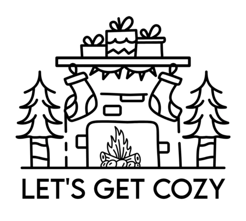 Winter Cozy Silhouette Line Art Logo Template Design