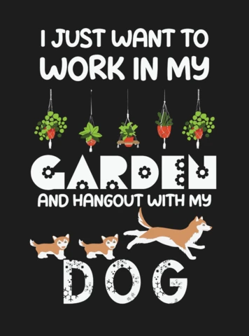 Plantas de jardín y perros lindo jardinero diseño de la camiseta