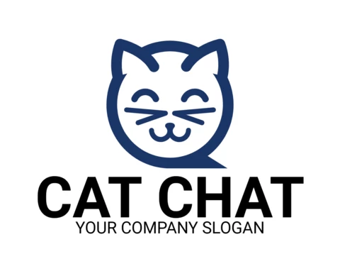 Modèle de logo pour le chat à tête de chat