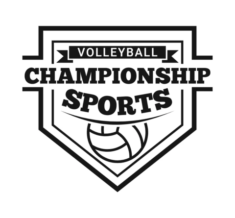 Plantilla de diseño de logotipo deportivo de campeonato de voleibol