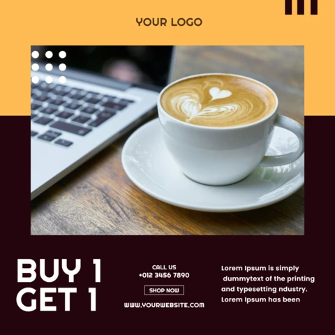 Compre 1 e leve 1 modelo de design de postagem do Instagram para promoção de café