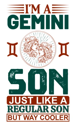 Gemini son modello di design tipografico retrò per abbigliamento personalizzato
