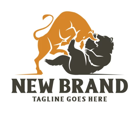 Szablon logo niedźwiedzia i byka