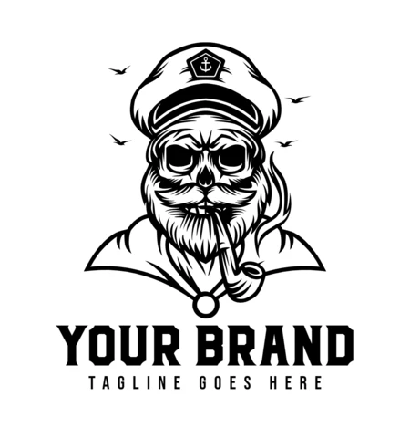 Cráneo marinero plantilla de diseño de logotipo