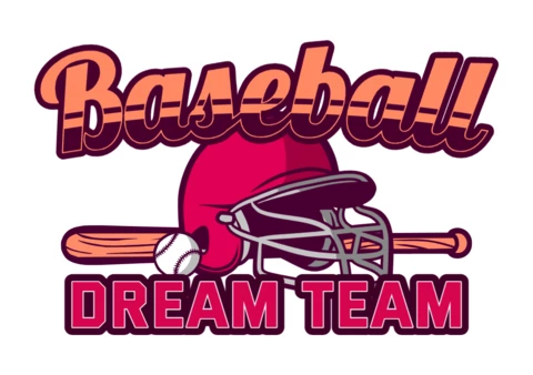Baseball Dream Team Vintage Logo Design Template