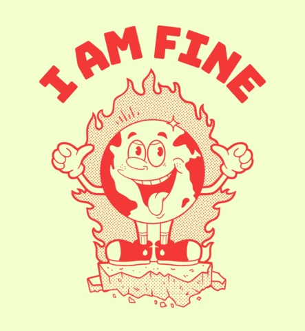 Je suis un modèle de design de t-shirt avec un dessin animé de terre en feu.