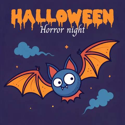 Speelse Halloween-vleermuisontwerpsjabloon voor t-shirtbedrukking