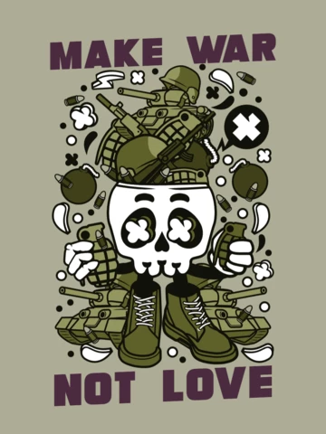 Make War Not Love Military T-shirt Design Template