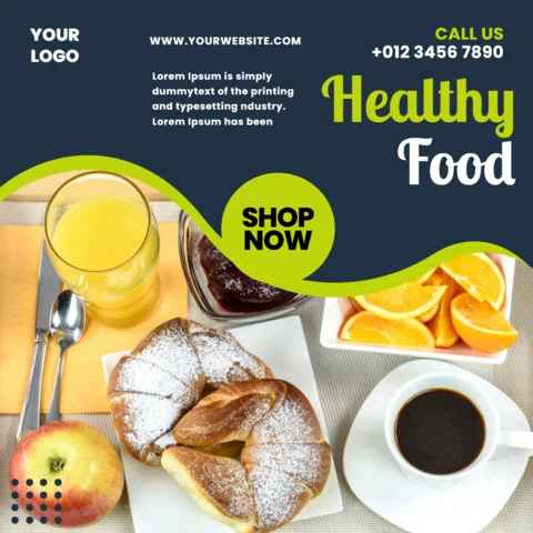 Striking Food Visuals Instagram Post Design Template