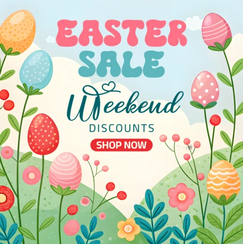Colorful Easter Sale Design Template for Weekend Discounts