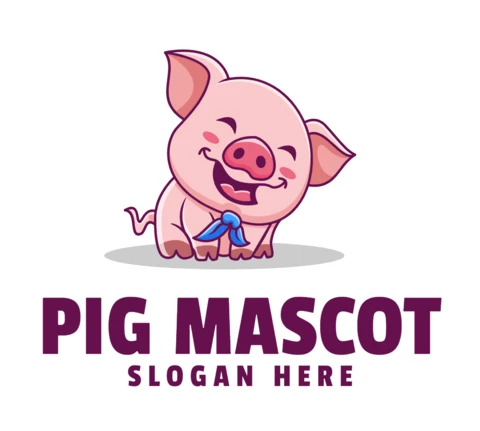 Pig Mascot Logo Design Template