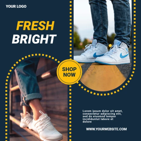 Fashion And Style Streetwear Sneakers Sale Instagram Post Design Template