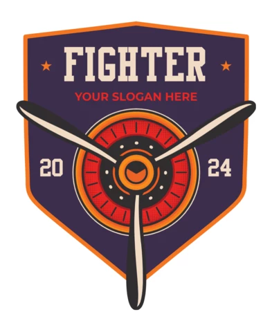 Diseño de plantilla de insignia de escuela de aviones de combate