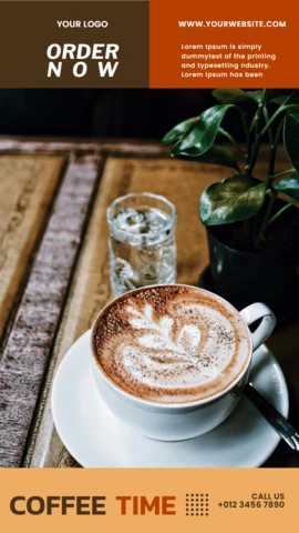Morning Coffee Promotional Instagram Story Post Design Template
